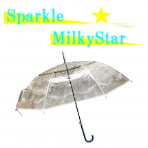 【ＣＲ００５】
６０ｃｍビニール傘
８本骨　ワンタッチタイプ
グラス骨　SparkleMilkeyStar