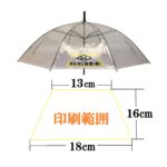 【３ＢＰ】６０㎝ビニール傘手開き式８本骨 透明（名入れ）